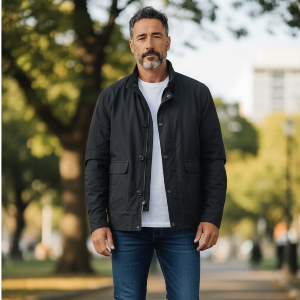 B15 Men’s STRUCTURE Modern Trendy Full Zip Utility Jacket M